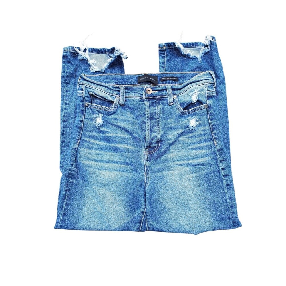 Kendall + Kylie The Icon High Rise Straight Jeans In The Wash Krash